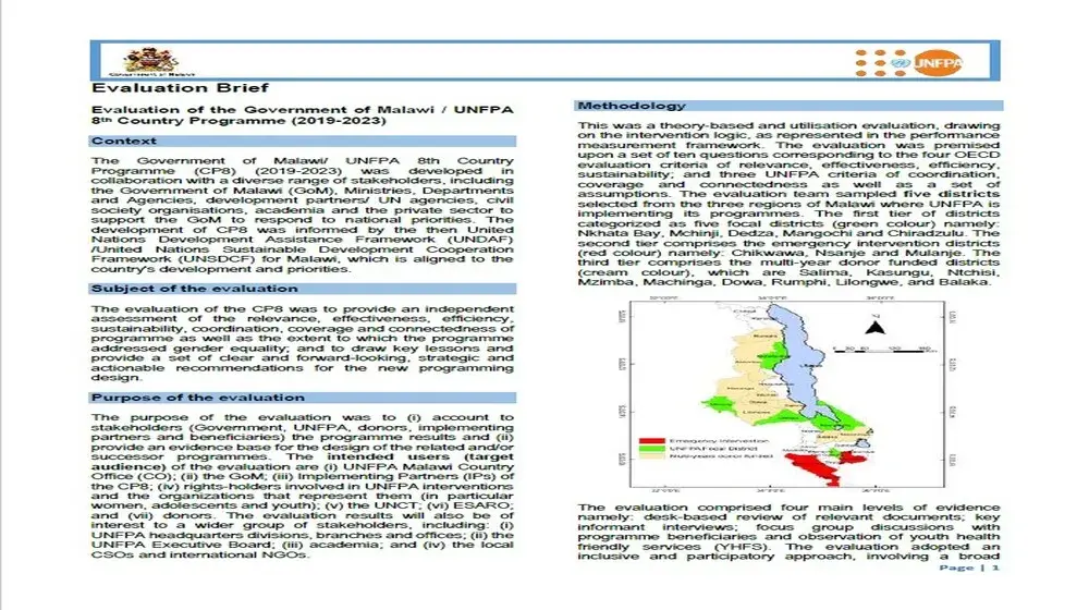 UNFPA CPE - Evaluation Brief (8th December 2022)